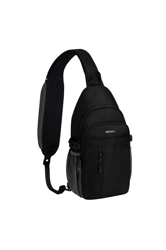 Unisex RFID Blocking Anti-Theft Multiple Pockets Travel Sling Cross-Body Shoulder Chest Bag,Black