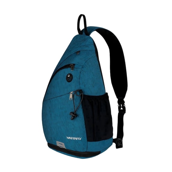 WATERFLY Unisex Large Capacity Nylon Sling Cross-Body Shoulder Chest Bag,Teal Blue