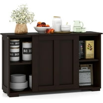 WATERJOY 42" Small Buffet Sideboards Cabinet with Sliding Wooden Door Home Furniture