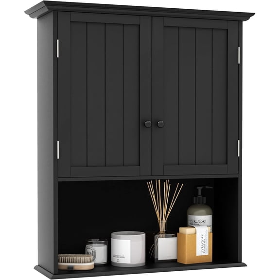 WATERJOY Bathroom Organizers and Storage Cabinet with 2 Doors and an Adjustable Shelf