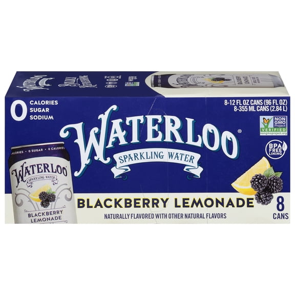 WATERLOO SPARKL - Boldly Refreshing Blackberry Lemonade Sparkling Water - 96 Fo, Case of 3