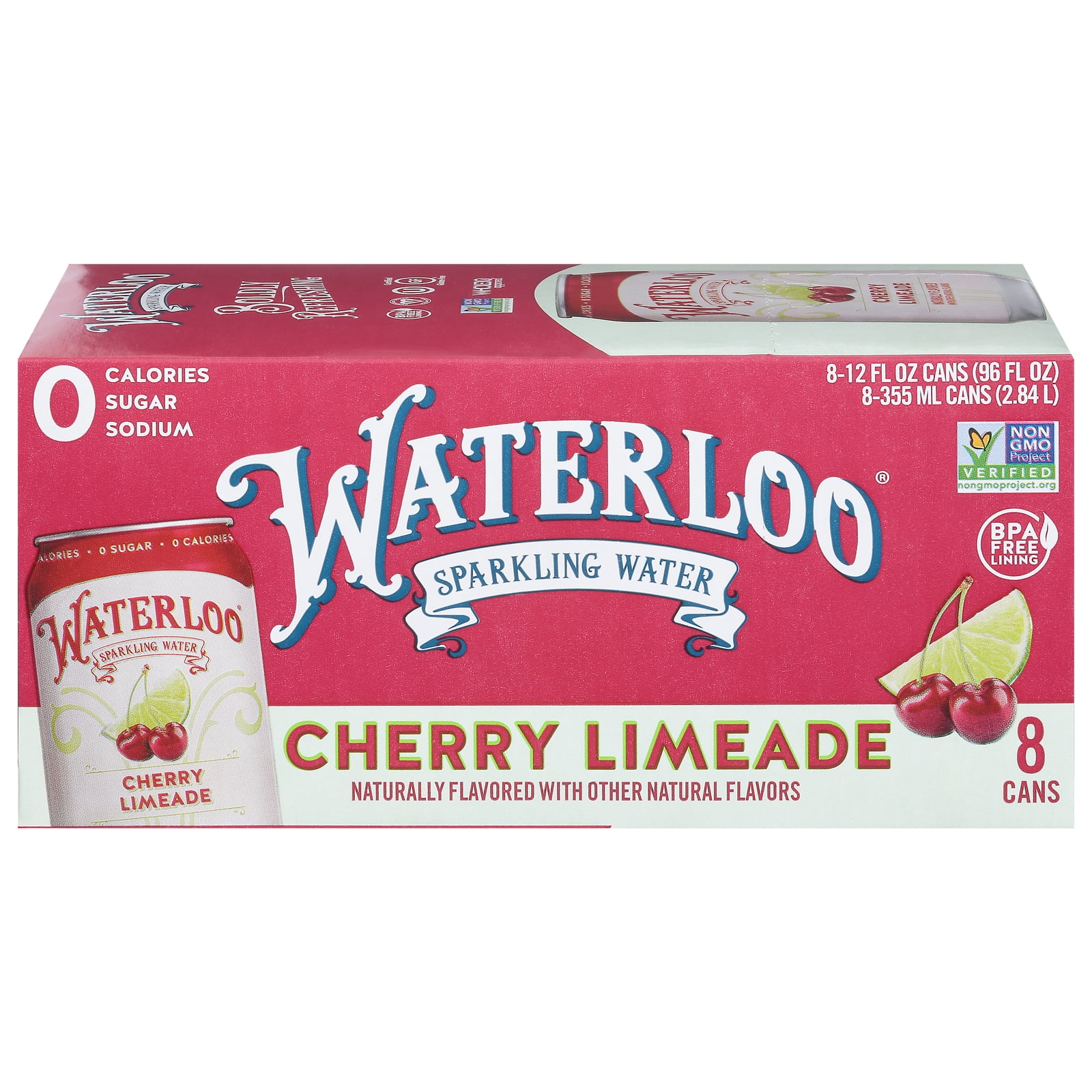 WATERLOO SPARKL - Water Cherry Limeade Beverage - 12 FO, Case of 3 ...