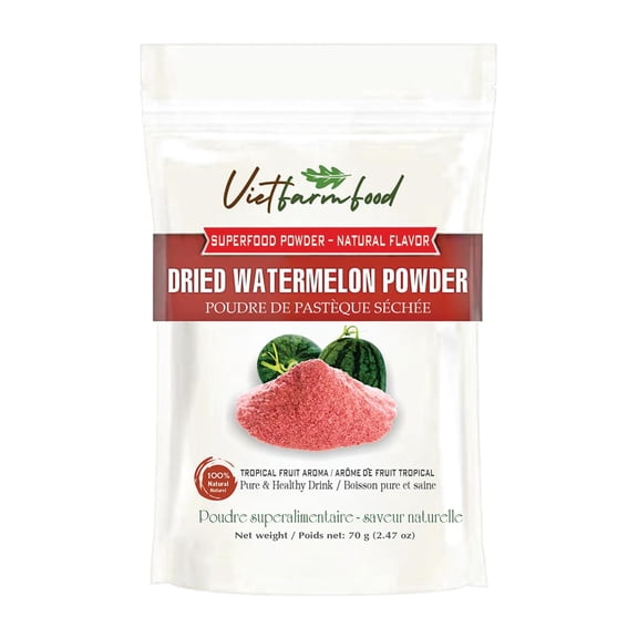 WATERMELON POWDER 2.47 oz (70g) VIETFARMFOOD: Pure freeze-dried fruit powder, made from real fruit with no added sugar - Perfect for daily nutrition to keep your body full of vitality.
