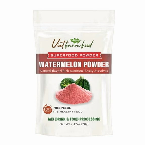 WATERMELON POWDER 2.47 oz (70g) VIETFARMFOOD: Pure freeze-dried fruit powder, made from real fruit with no added sugar - Perfect for daily nutrition to keep your body full of vitality.