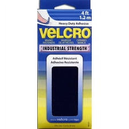 Velcro Brand Back-to-Back Strap: Rubber Adhesive, 2-1/2 in, 1 in Wd, Black, 25 Pk