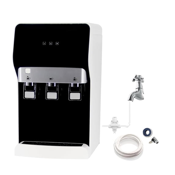 ICEVOKE Countertop Self-Cleaning Bottleless Water Cooler, 4 Stage Filters with Tri Temp Dispense and Night Light