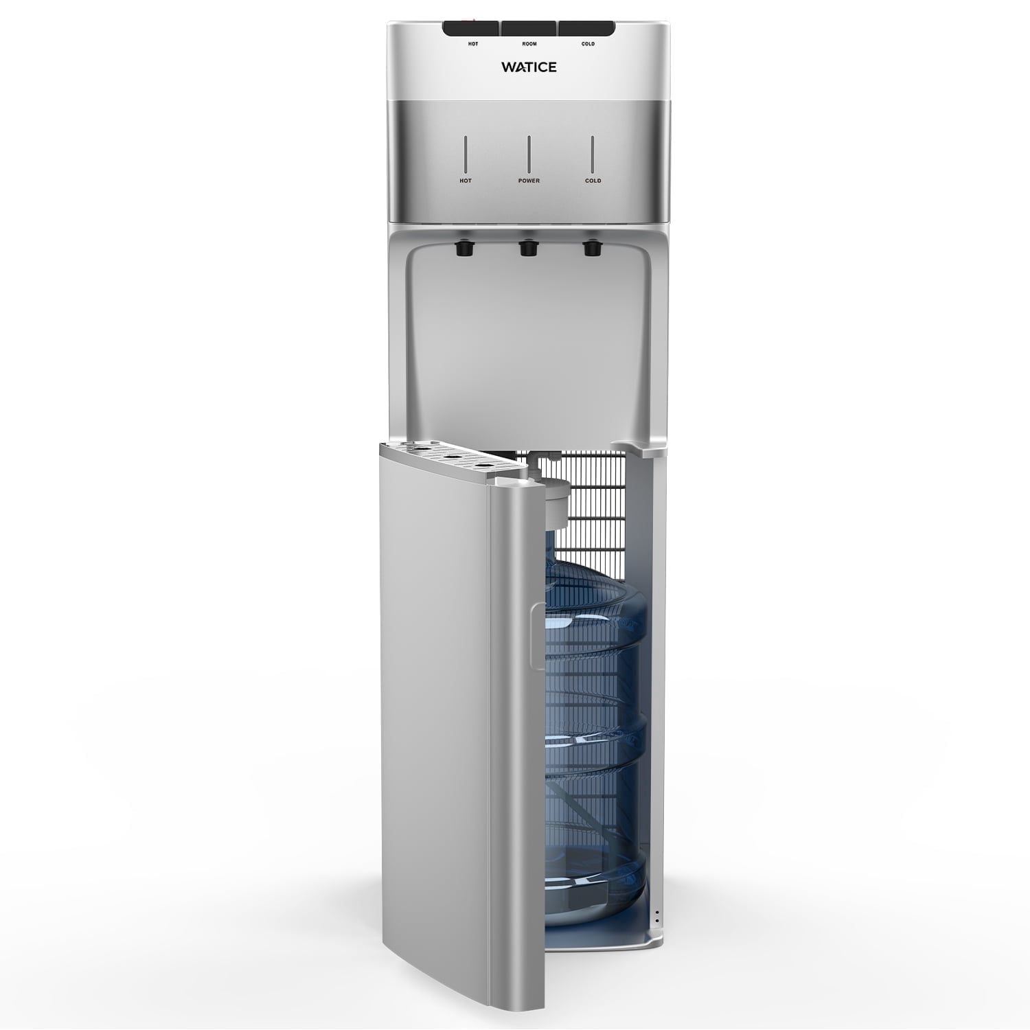 WATICE Self-Cleaning Bottom Loading Water Cooler for 5 Gallon Bottles, Hot, Room & Cold Water, Child-Safety Lock