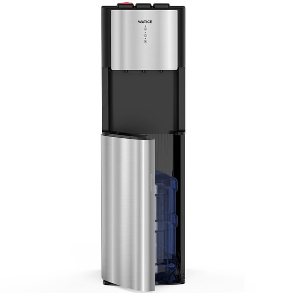 WATICE Self-Cleaning 3 or 5 gal Bottom Loading Hot & Cold Water Cooler, Child Safety Lock