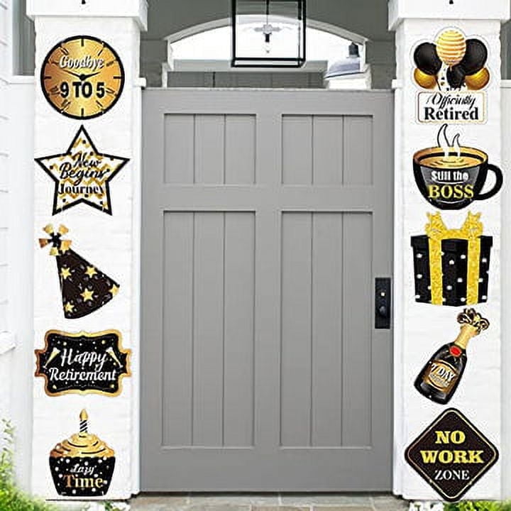 WATINC 10Pcs Retirement Party Banner Decorations Retirement Gift for Women and Men