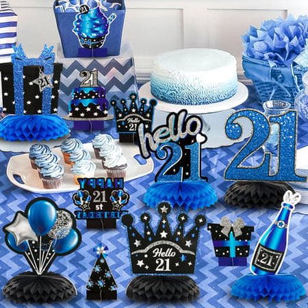 Haooryx 21st Birthday Centerpieces for Tables Honeycomb 12pcs