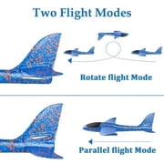 MALLMALL6 2Pcs 13.5Inch Manual Throwing Foam Airplane, Blue and Orange