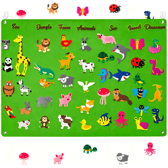 Haooryx Animals Classification Felt Storytelling Banner Set, 54 Count
