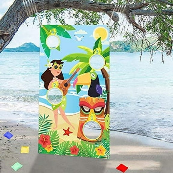 MALLMALL6 Hawaiian Toss Game, Aloha Party Game, Tropical Luau Decoration