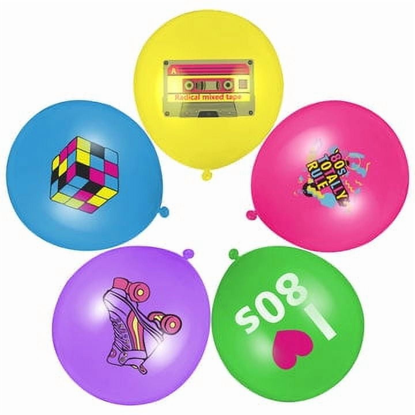 Haooryx I Love 80s Latex Balloons Set for 1980s Retro Party Decor Mixed Color 52pcs