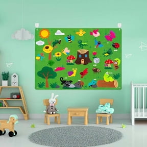 MALLMALL6 Insect Teaching Felt Board Story Set for Interactive Game Toys, 3.5 ft Storytelling Prop,45Pcs