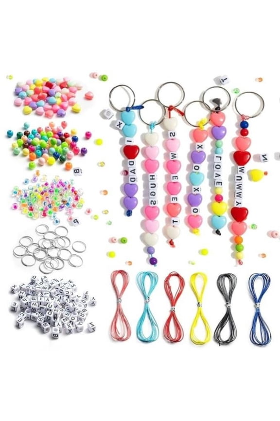 Valentines Day DIY Keychain Crafts Adjustable Letters ,286Pcs