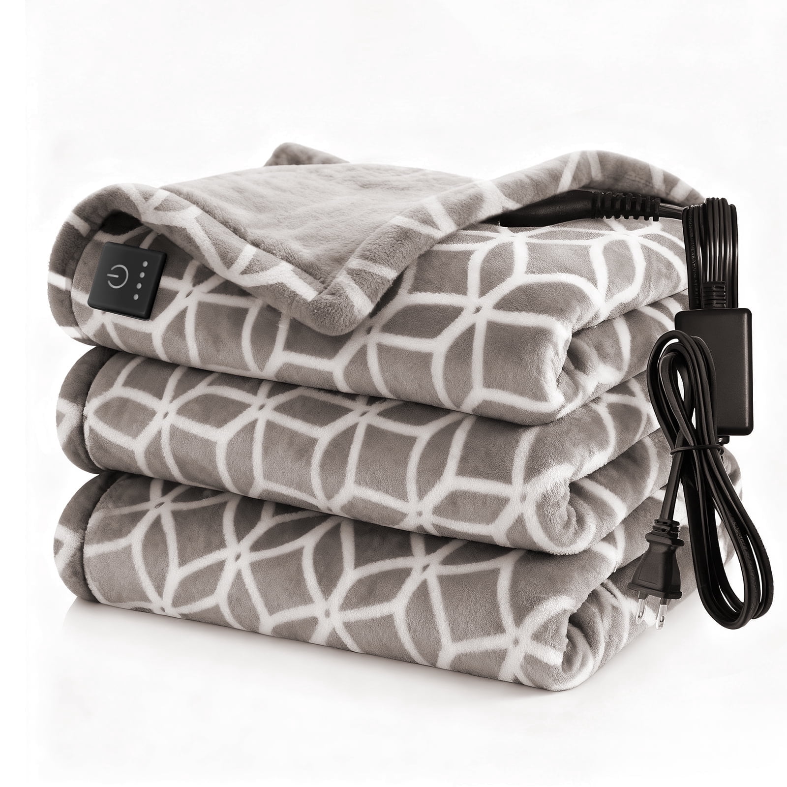 WATO FT Heated Throw Blanket Electric Blanket with Built-in Button Controller 50"x60" One-Touch Ultra Cozy Soft Warm 4 Heat Levels & 4 Hours Auto-off Overheat Protection