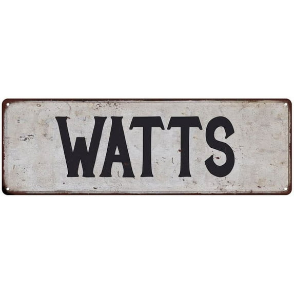 WATTS Vintage Look Rustic Chic Metal Sign 6x18 106180036213