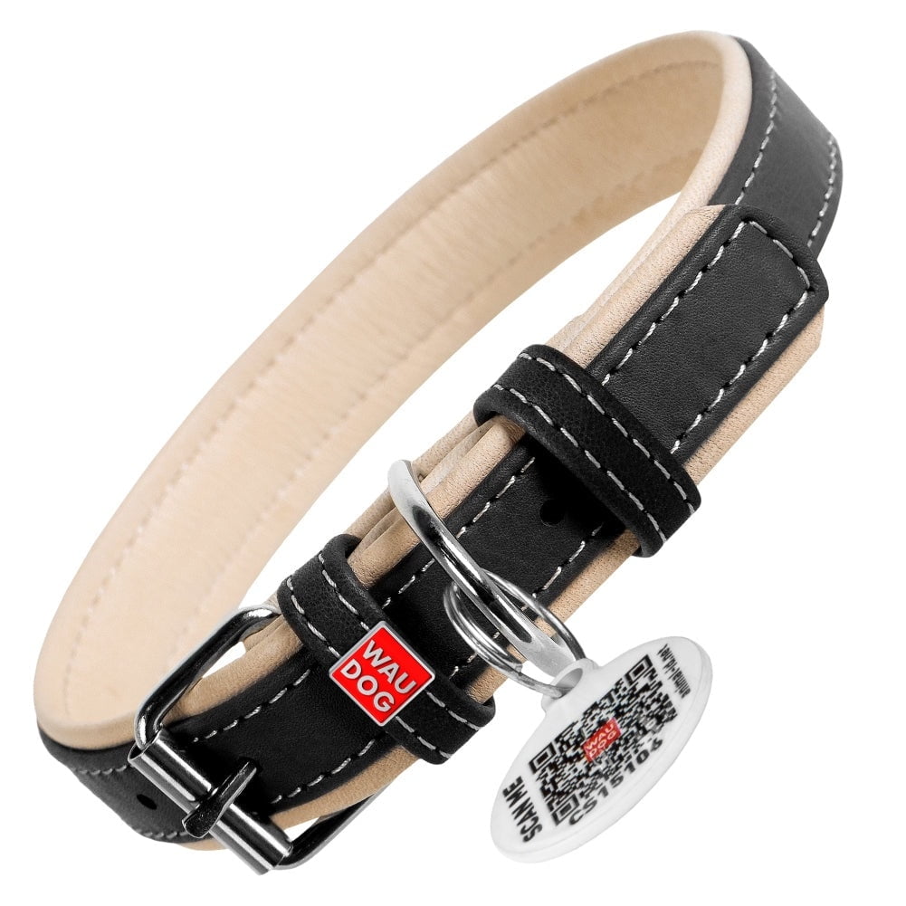 WAUDOG Heavenly Soft Leather Dog Collar Heavy Duty, Luxury Design