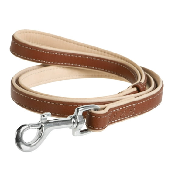 WAUDOG Heavenly Soft Leather Dog Leash | Special Design Leather Leash for Training & Walking Cute Small, Medium Large Dogs | Strong Climbers Clip, Perfect for Puppy, Small Boy & Girl Dogs - Brown
