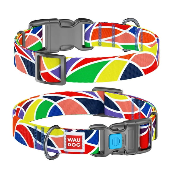 WAUDOG Nylon Adjustable Dog Collar for Small Dog Puppy, with Ornament, Vitrage