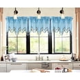 thumbnail image 1 of WAVE LIGHT BLUE 1 Elegant Faux Silk Rod Pocket Swag Waterfall Ascot Dressing Window Valance with Tassels, 55" X 18" for kitchen bedroom décor, 1 of 5