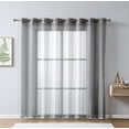 thumbnail image 1 of WAVE - Lace Semi Sheer - 1 Patio Door Panel - Grommets Voile Curtains for Living Room Bedroom and Kitchen (102" W x 84" L, Grey), 1 of 2