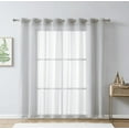 thumbnail image 1 of WAVE - Lace Semi Sheer - 1 Patio Door Panel - Grommets Voile Curtains for Living Room Bedroom and Kitchen (102" W x 84" L, Silver), 1 of 2