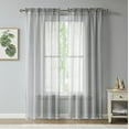 thumbnail image 1 of WAVE - Lace Semi Sheer Curtains - Set of Two Panels Rod Pocket Voile Curtain for Living Room Bedroom and Kitchen (54" W x 84" L, Silver), 1 of 2