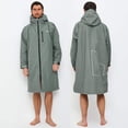 thumbnail image 1 of WAVE Oversized Waterproof Fleece-Lined Changing Robe | Quick Dry Wetsuit Changing Coat | Unisex | Sage | Medium, 1 of 11