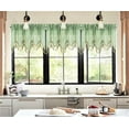 thumbnail image 1 of WAVE SAGE 1 Elegant Faux Silk Rod Pocket Swag Waterfall Ascot Dressing Window Valance with Tassels, 55" X 18" for kitchen bedroom décor, 1 of 5