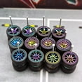 thumbnail image 1 of 1/64 Wheels and Tires,Chameleon Color for Upgrade Mainline Diecast Model Cars，Rael Rider Series,One Pack has 6 sets,Three styles and 2 sets Each style.(Chameleon wheels), 1 of 7