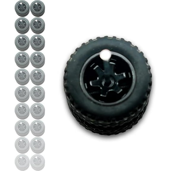 Hot 1/64 Wheels Off Road for Diecast Model Cars Truck (Black, 10 Sets / 1 Box), Sporty, JDM, Muscle, Off-Road Style Miniature Modified Accessories