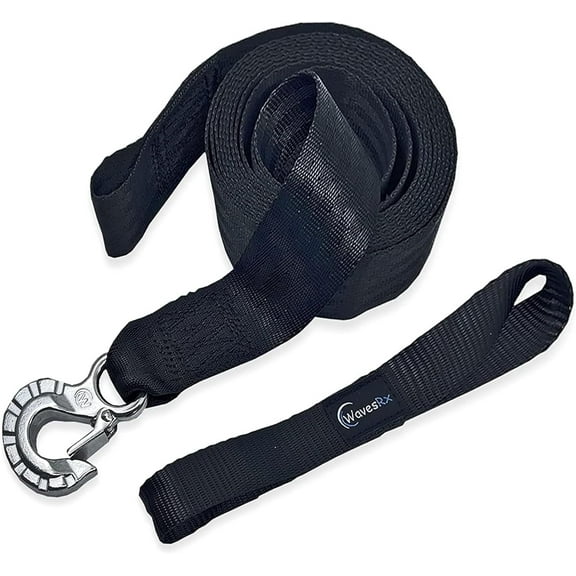 WAVESRX 2" x 12' Boat Trailer Winch Strap Replacement with Marine Grade Stainless Steel Hook
