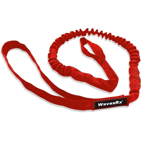 WAVESRX BowTether PWC Anchor and Dock Line - Shock Absorbing Elastic Bungee Rope Stretches 4 to 6 FT - Mooring Tether Pre Attached to Jet Ski Bow Eye for Quick Anchoring and Easy Docking