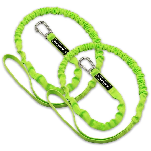 WAVESRX DockingPal™ - Premium Flat Bungee Dock Line for Boats | Elastic Boat Dock Rope with 1 Stainless Steel Carabiner & 1 Loop | Stretches from 5' to 9' for Jet Ski, PWC & Boat