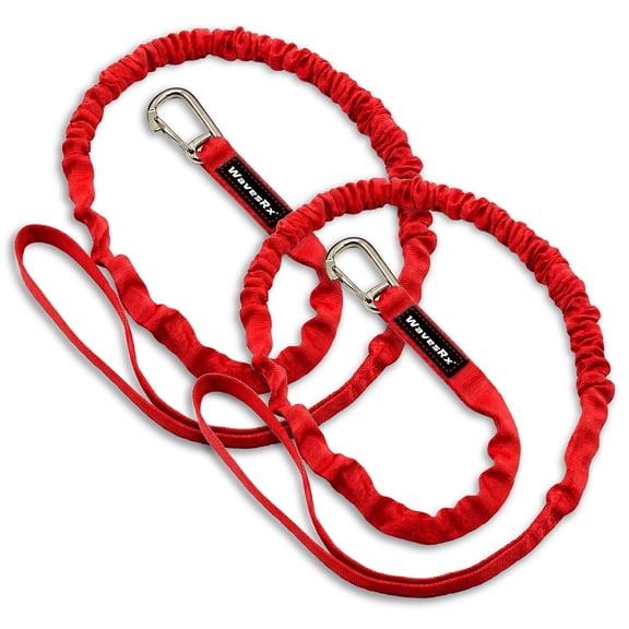 WAVESRX DockingPal™ - Premium Flat Bungee Dock Line for Boats | Elastic Boat Dock Rope with 1 Stainless Steel Carabiner & 1 Loop | Stretches from 5' to 9' for Jet Ski, PWC & Boat