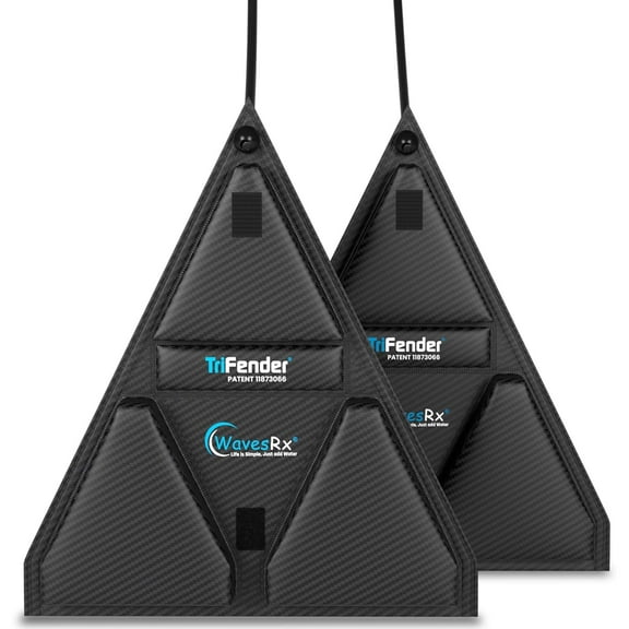 WAVESRX PWC Fender Bumper   Soft Loop Cleats | Safe and Convenient Jet Ski Docking | Patented TriFender Protects Jetski from Dock Rash & Scratches | Easy-to-Store Folding Design   Adjustable Bungee