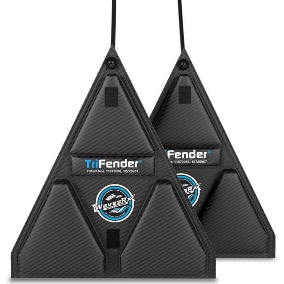 WAVESRX PWC Fender Bumper + Soft Loop Cleats | Safe and Convenient Jet Ski Docking | Patented TriFender Protects Jetski from Dock Rash & Scratches | Easy-to-Store Folding Design + Adjustable Bungee