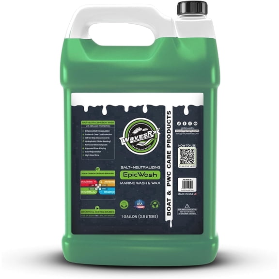 WAVESRX Salt Neutralizing Boat Soap & Jet Ski Wash with SiO2 Surface Protection (EpicWash+) - 128oz