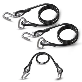 WAVESRX Trailer Safety Cables 3-Pack - Self-Coiling Safety Chain Replacement for Boat, PWC & Utility Trailer Towing - Corrosion-Resistant Stainless Steel Quick-Connect Snap Hooks with Safety Latches