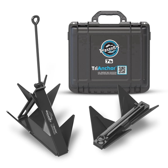 WAVESRX TriAnchor - Stainless Steel Folding PWC & Boat Anchor Kit | Sets Instantly for Effortless Boat & Jet Ski Anchoring | Compact Patent-Pending Design Grips Better Than Plow, Fluke or Box Anchor
