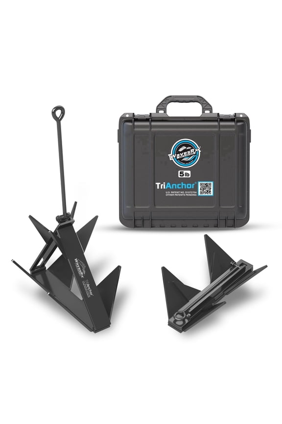 TriAnchor - Stainless Steel Folding PWC & Boat Anchor Kit | Sets Instantly for Effortless Boat & Jet Ski Anchoring | Compact Patent-Pending Design Grips Better Than Plow, Fluke or Box Anchor