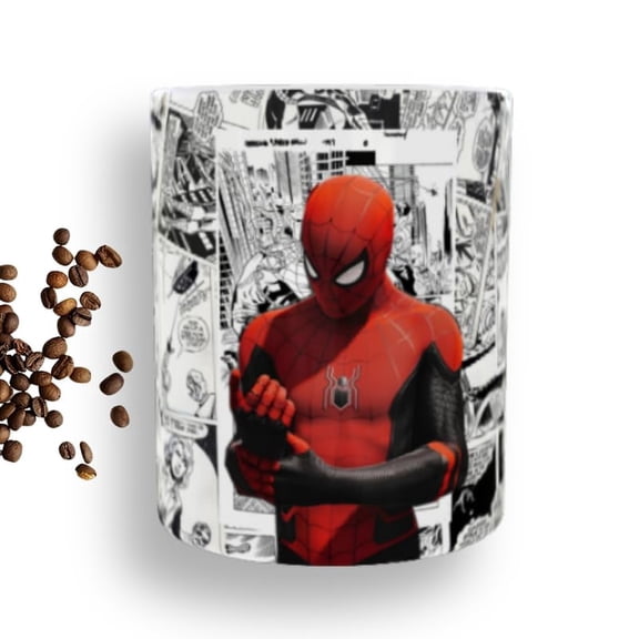 WAVII 11 oz Ceramic Superhero Comic Style Coffee Mug | Double-Sided Print | Microwave & Dishwasher Safe