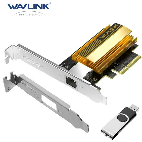 WAVLINK 10G Base-T PCIe Network Card, 10000/5000/2500Mbps PCI Express Ethernet Adapter with AQC113 Controller, 10G NIC for Windows 11/10 & Linux with Low Profile Bracket