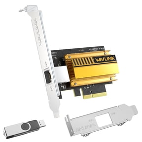 WAVLINK 10Gbps PCIe Ethernet Adapter, 10000/5000/2500Mbps Base-T PCIe Network Card with AQC113 Controller, 10G NIC for Windows 11/10 & Linux
