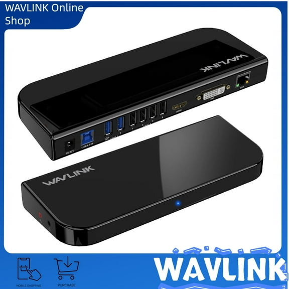 WAVLINK 13-in-1 USB 3.0 Universal Laptop Docking Station, USB-C Hub Dual Monitor for M1/M2 Mac, Windows
