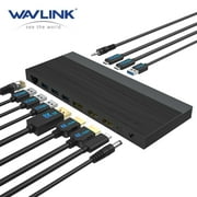WAVLINK 13-in-1 USB C Triple Display Docking Station, Support 65W Charging for PC, Max 8K@30Hz with DisplayPort, HDMI, PD, USB 3.0/3.2, Gigabit Ethernet, Audio Jack for Windows&Mac