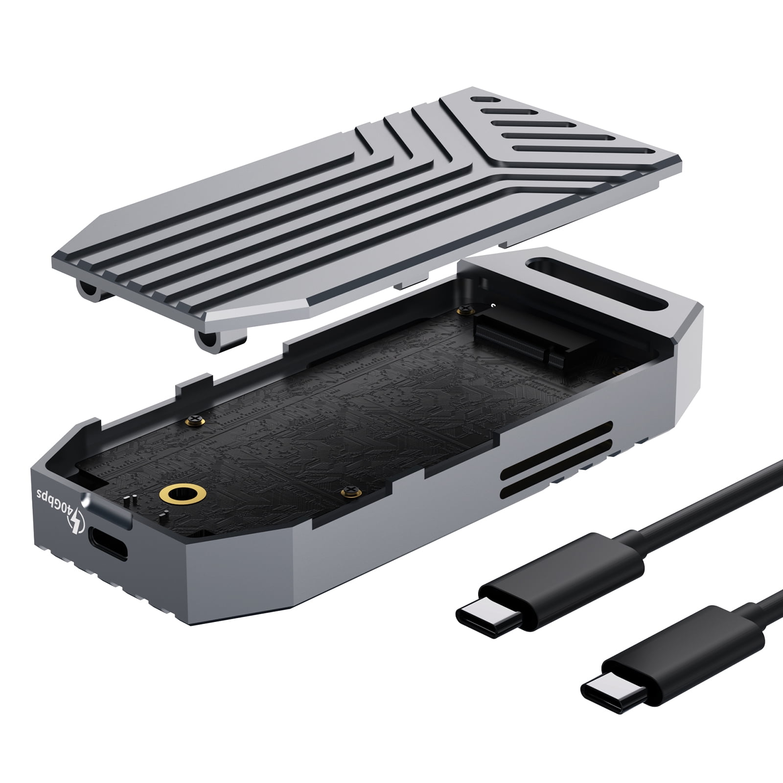 WAVLINK 40Gbps USB4 NVMe SSD Enclosure - Thunderbolt 4/USB4 Compatible, 8TB Support, 3800MB/s Speed, Aluminum Cooling Fan for M.2 PCIe NVMe 2280 SSD (Mac/Windows/Linux)