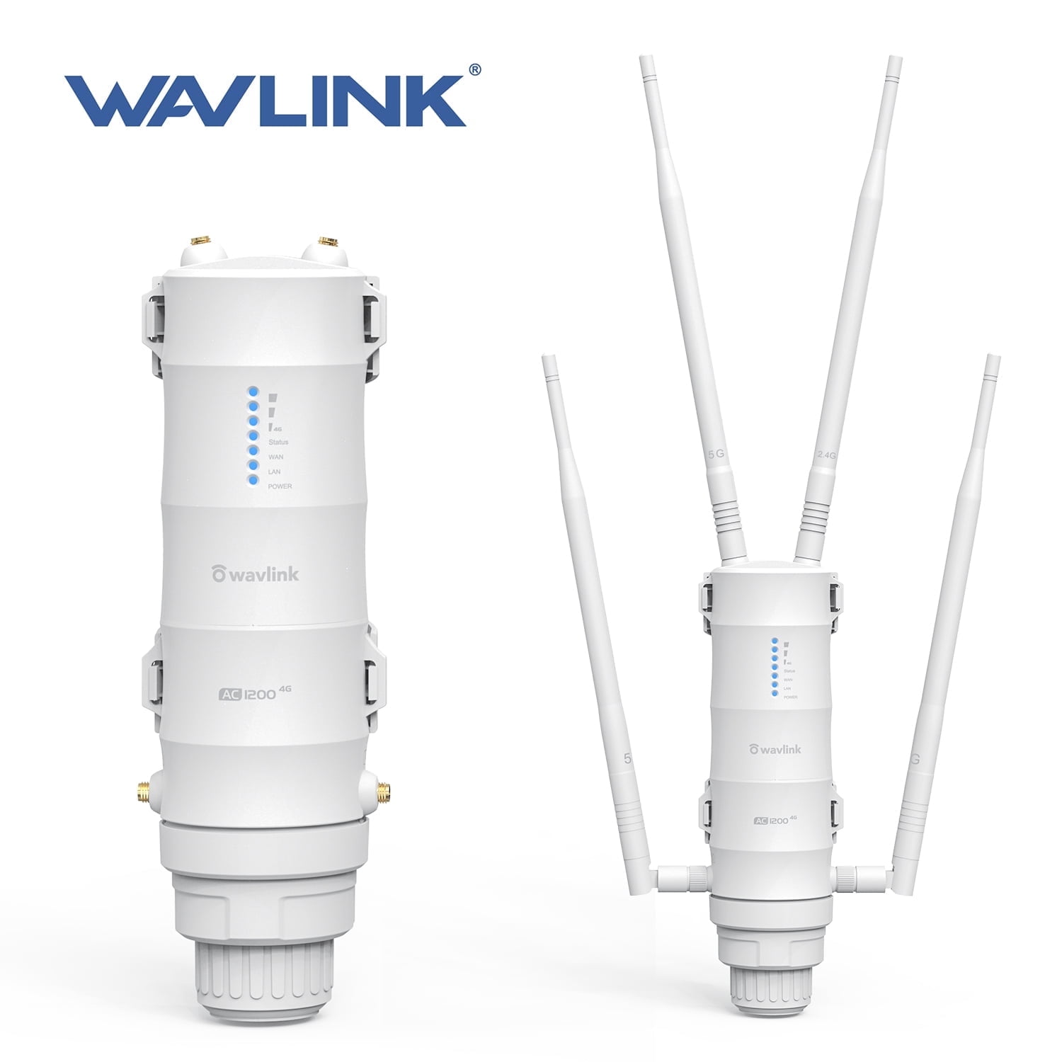 WAVLINK 4G LTE Outdoor Wi-Fi Router with Nano SIM Card Slot, 1200Mbps Dual Band Wireless Internet Hotspot WiFi, 4x7dBi Omni Directional Antennas, Support Router/4G Router/Mix Mode